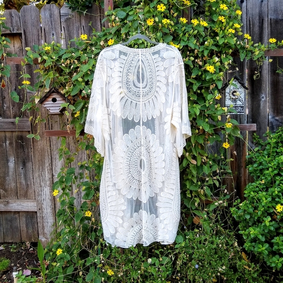 Bohemian Ivory Lace Duster XL NWOT - Picture 5 of 8